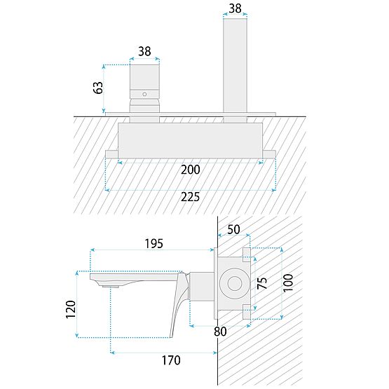 Podžbukna Slavina za Umivaonik REA Joe Zlatna Četkana