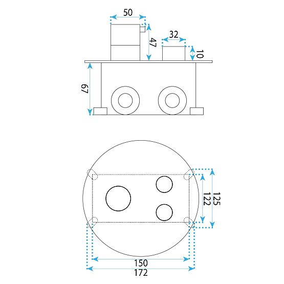 Podžbukni tuš set s termostatom Rea Lungo Diamond Zlatni+ BOX