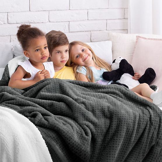 Pokrivač SHLEEPY boja grafitna žakardno utisnut klasični stil 170x210