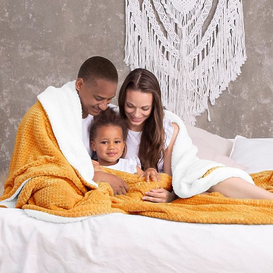 Pokrivač SHLEEPY narančasti žakardni klasični stil 130x180