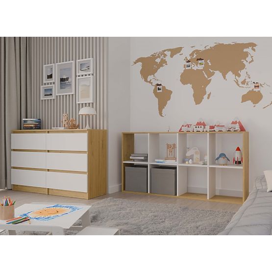 Polica Malax 2X4 HRAST ARTISAN BIJELA