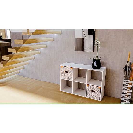 Polica s 2x3 police - bijela