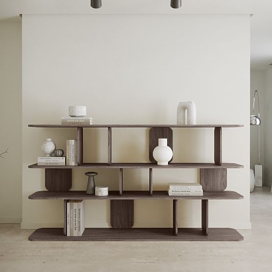 Polica Tulumo 200 cm, zaobljena, Orah Villa