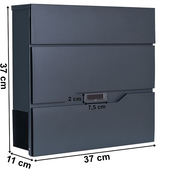 Poštanski sandučić za pisma Vidar antracit s natpisima