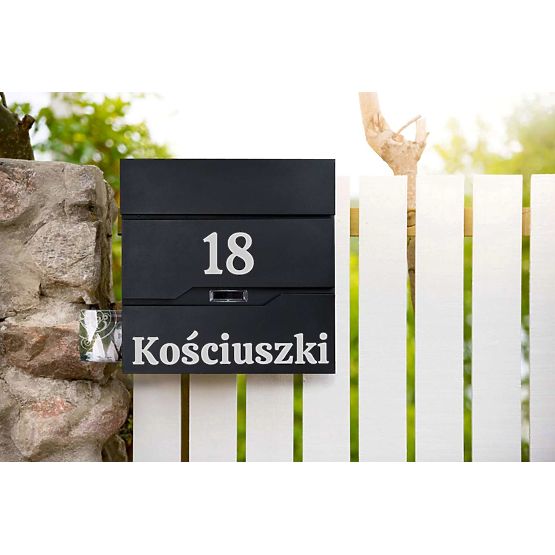 Poštanski sandučić za pisma Vidar crni s natpisima