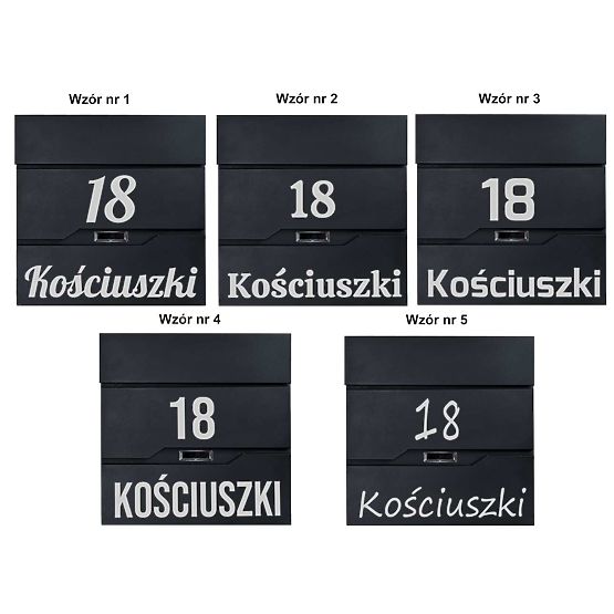 Poštanski sandučić za pisma Vidar crni s natpisima