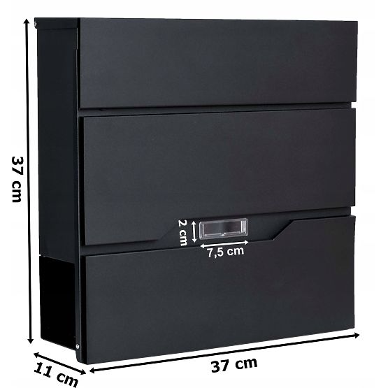 Poštanski sandučić za pisma Vidar crni s natpisima