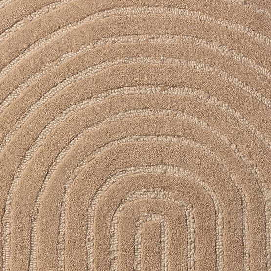 Pravokutni tepih Isla, lukovi, tuftan, vuneni, tamno bež, Veličina tepiha: 190x290