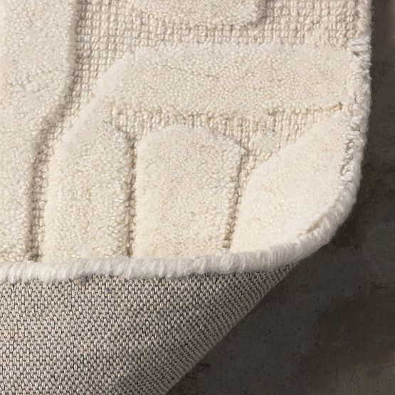 Pravokutni tepih Sophia, tuftani, pamučni, krem, Veličina tepiha: 120x180