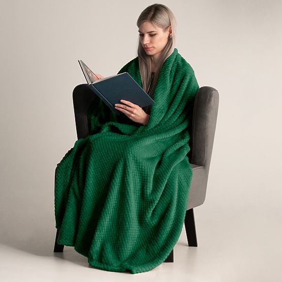 Prekrivač HENRY boja boce zelena utisnuti žakard moderni stil 220x240