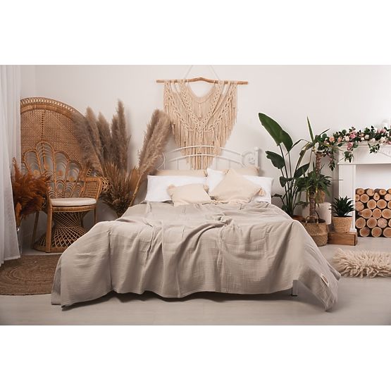 Prekrivač od muslina 210x240 svijetlo bež