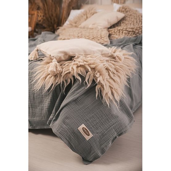 Prekrivač od muslina 210x240 tamno sivi