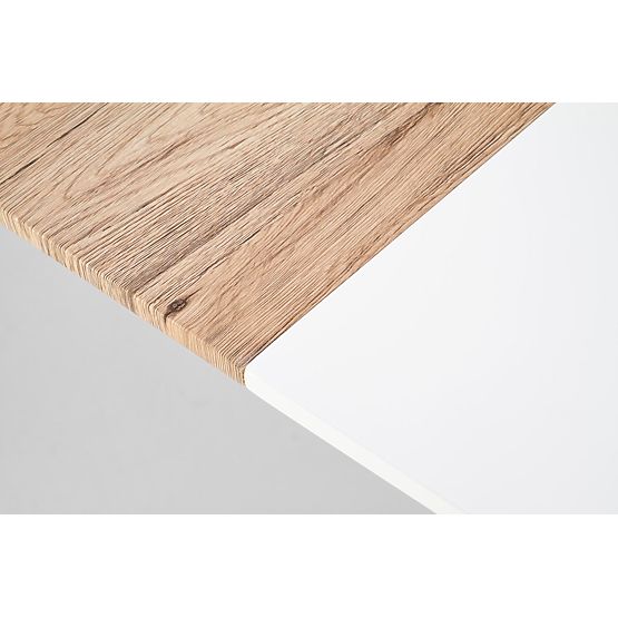 Proširivi stol CALIBER bijeli / hrast san remo (1p=1ks)