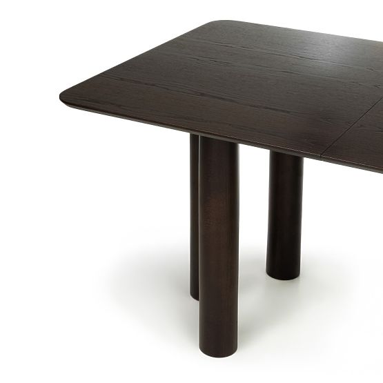 Proširivi stol Loa 140-200 cm, hrastov furnir, orah, bukovo drvo, zaobljen