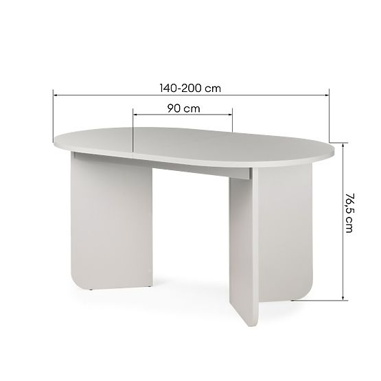 Proširivi stol Mou 140-200 cm, kašmir, ovalna ploča