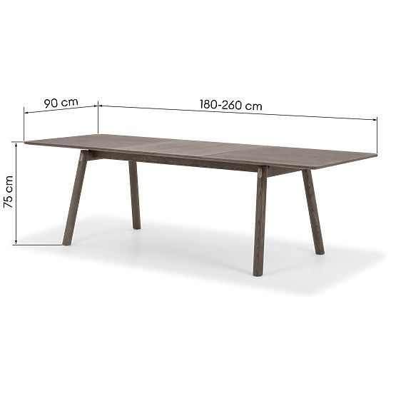 Proširivi stol Selvoni 180-260 cm, masivno hrastovo drvo, furnir, espresso