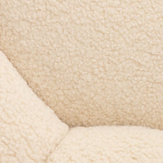 Puf Perugia, bež, bouclé, zaobljeni oblici