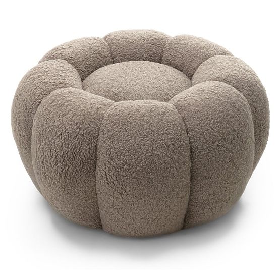 Puf Perugia, cappuccino, bouclé, obli oblici