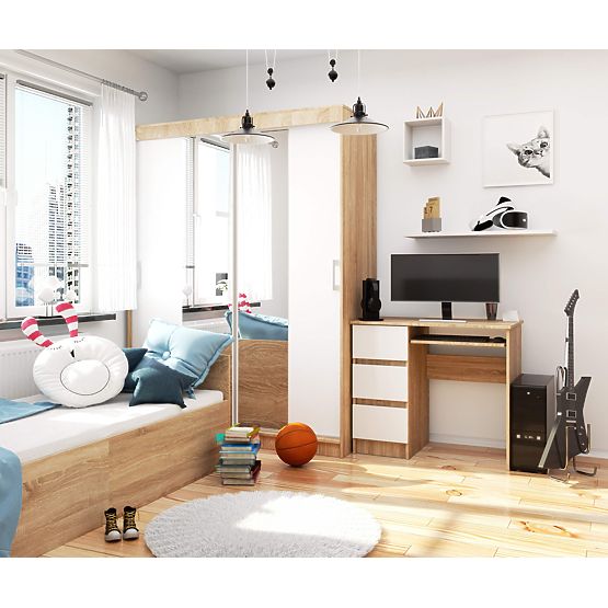 RAČUNALNI STOL A-6 90 cm LIJEVI PK SONOMA / BIJELI