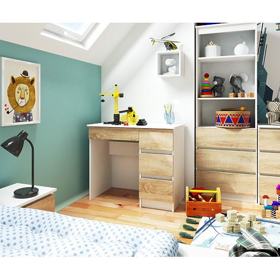 RAČUNALNI STOL A-7 90 cm DESNI PK BIJELI / SONOMA