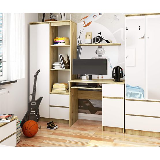 RAČUNALNI STOL PIKSEL PK ARTISAN / BIJELI - DESNI