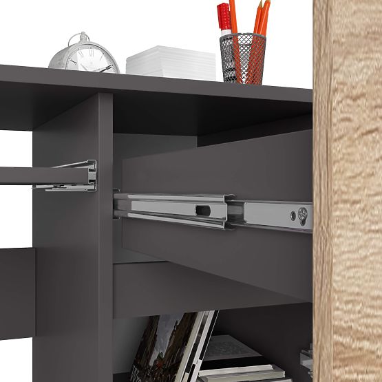 RAČUNALNI STOL PIKSEL PK SIVI / HRAST SONOMA - DESNI