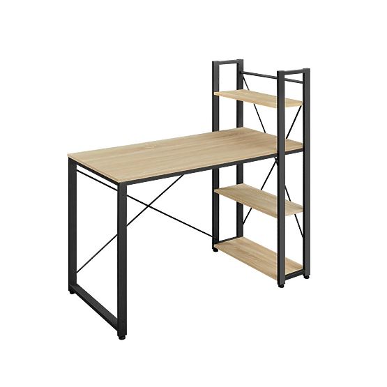 Računalni stol s policom i podesivim nogama hrast sonoma