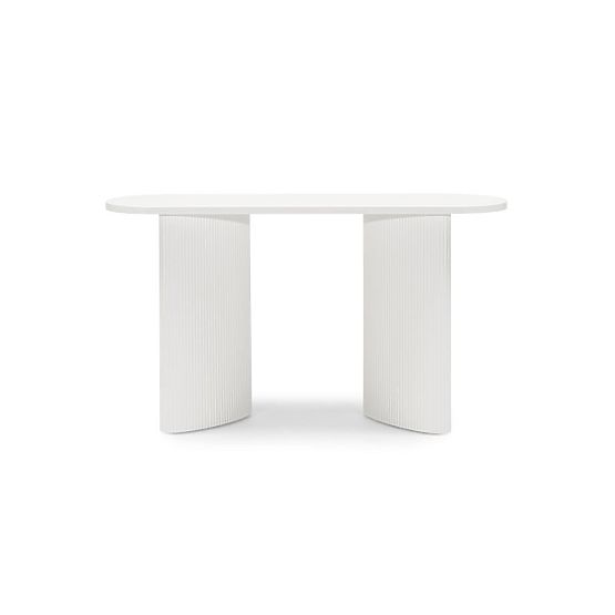Radni stol/konzola Pauline 140 cm, bijela, letvice