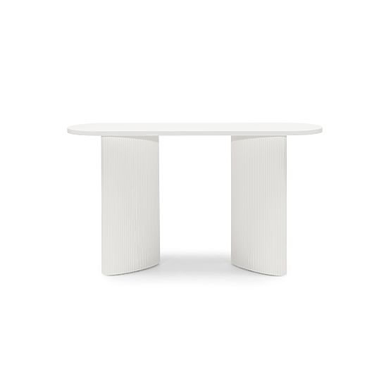 Radni stol/konzola Pauline 140 cm, bijela, letvice