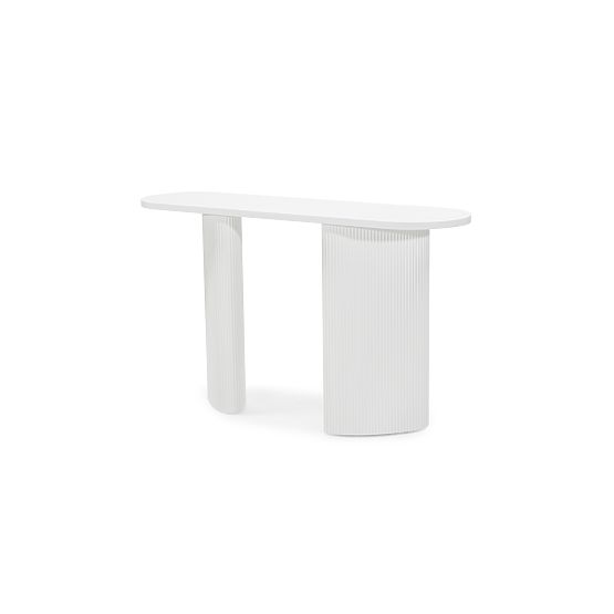 Radni stol/konzola Pauline 140 cm, bijela, letvice