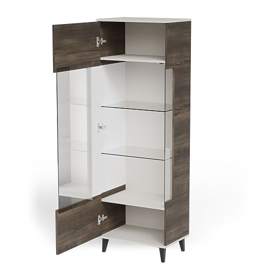 RANDOM 2 V-1 vitrina kašmir / orah / crna