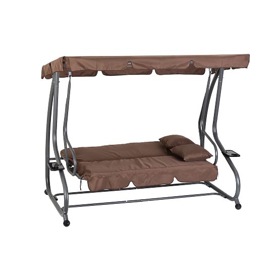 Rasklopiva vrtna ljuljačka 2u1 s jastucima smeđa
