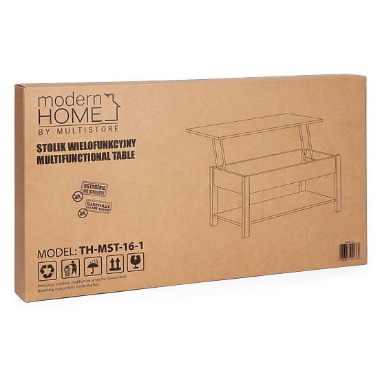 Rasklopivi konferencijski stol s podiznom pločom 90 cm prostor za pohranu polica hrast sonoma Modern