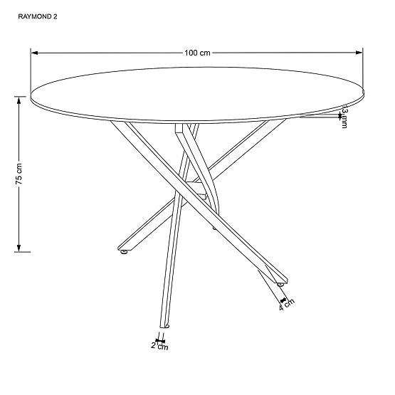 RAYMOND 2 stol, ploča - crni mramor, noge - zlatne (2p=1ks)