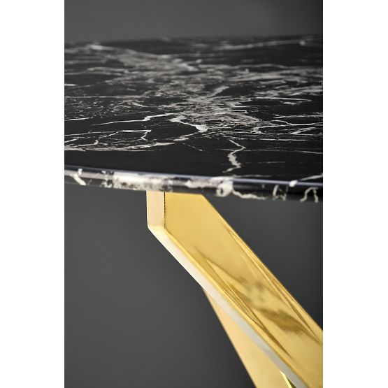 RAYMOND 2 stol, ploča - crni mramor, noge - zlatne (2p=1ks)