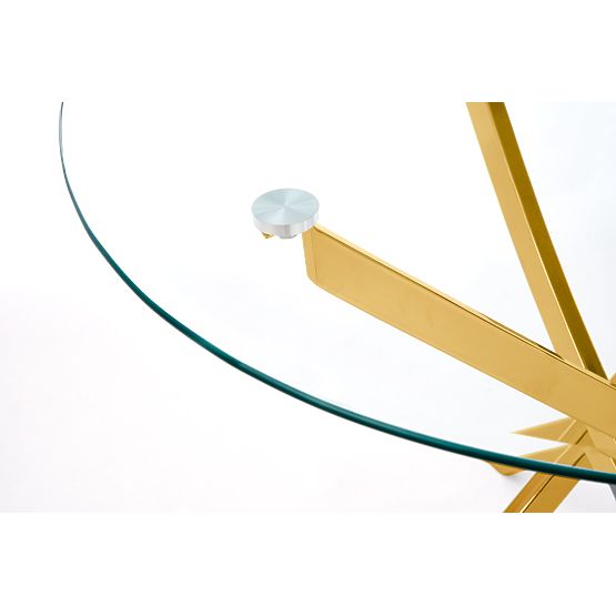 RAYMOND stol, ploča - prozirna, noge - zlatne (2p=1ks)