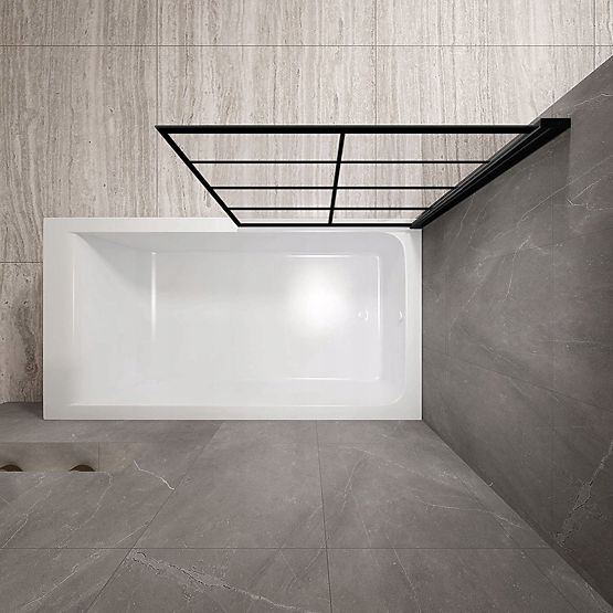 Rea Lagos-1 Fix Stalna 80 Crna Black paravan za kadu