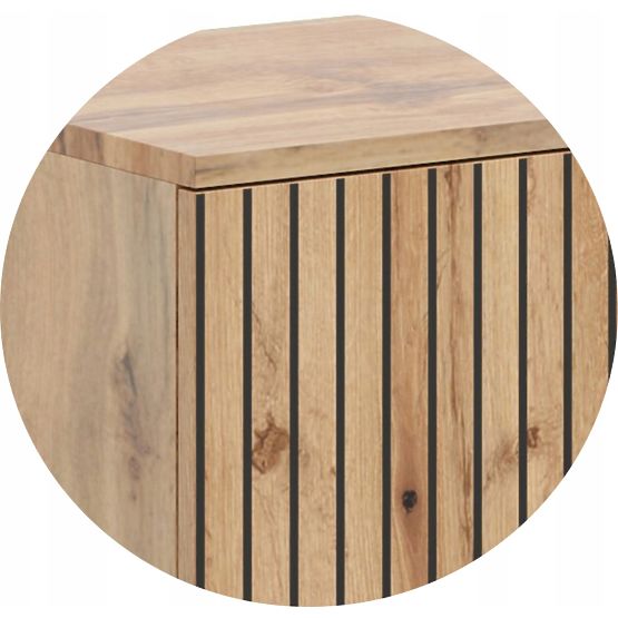 Regal ormar Fondi hrast craft zlatni - crni, dekor letvice