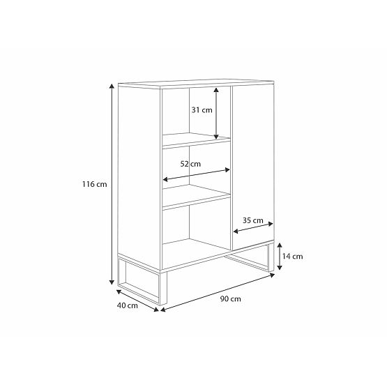 Regal ormar Fondi hrast craft zlatni, loft stil