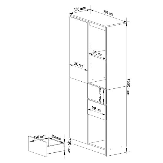 REGAL R15 R80 1D 2SZ CLP PK BIJELI / SIVI