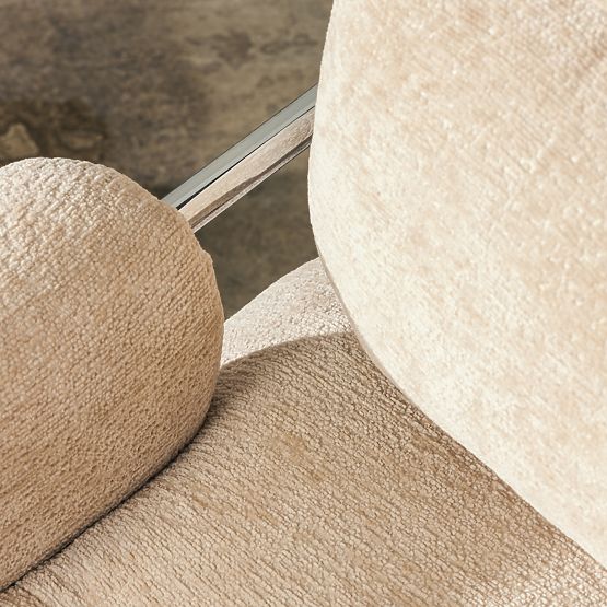 Relaksacijska fotelja Inverno bež, kromirana