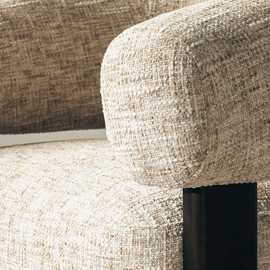 Relaksacijska fotelja Maribel bež-siva/orah, zaobljen oblik