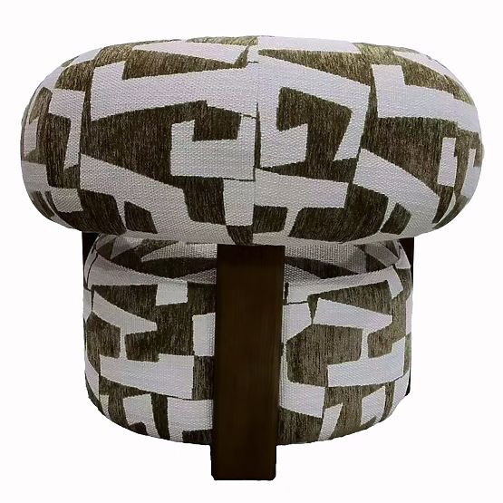 Relaksacijska fotelja Maribel maslinasto-krem/orašasti, zaobljeni oblici