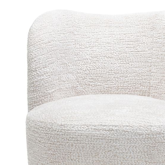 Relaksacijska fotelja Monroe bež/prirodna, zaobljeni oblici, kuglaste noge