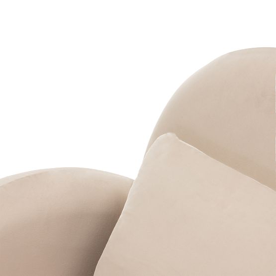 Relaksacijska fotelja Rainbow svijetlo bež, baršunasta, zaobljena