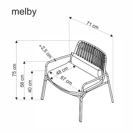 Relaksirajuća fotelja MELBY, okvir - bijeli, presvlaka - siva (2p=6ks)