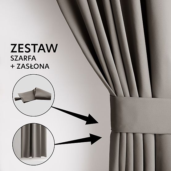 RESTILO BLACKOUT zavjesa bež boje, traka za pričvršćivanje, klasični stil, traka, blackout materijal