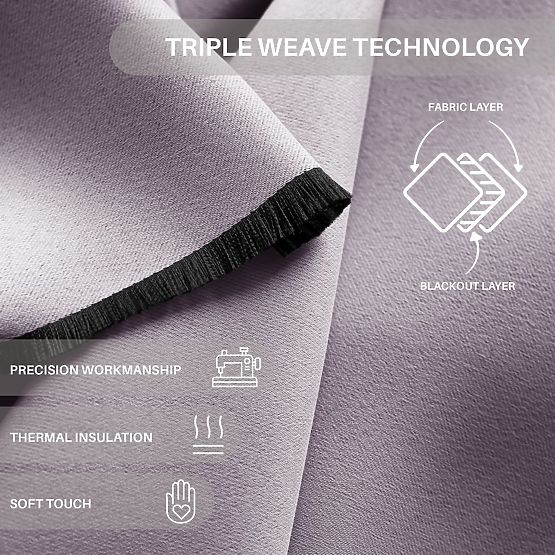 RESTILO BLACKOUT zavjesa puder ružičasta boja, vezica za povlačenje, klasični stil, srebrne ušice