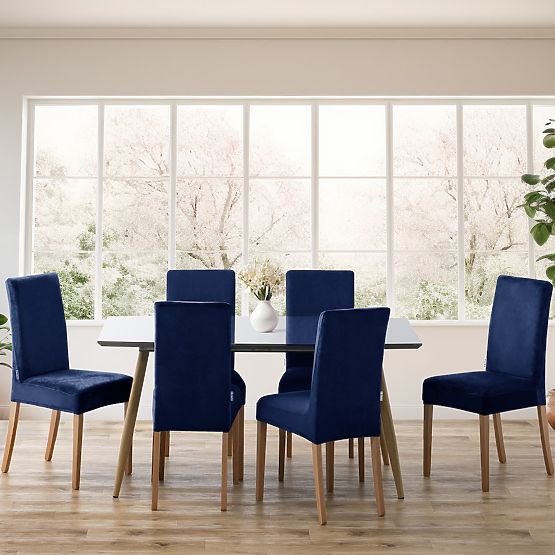 RESTILO navlaka za kauč SENTO boja indigo glatki klasični stil