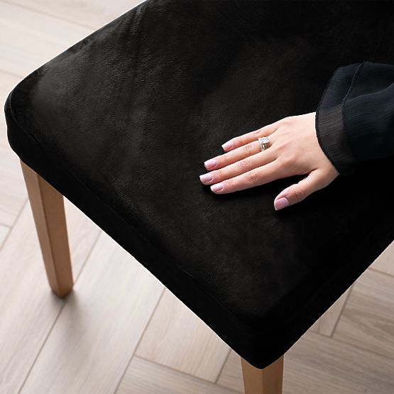 RESTILO navlaka za kauč SENTO crna glatka klasični stil